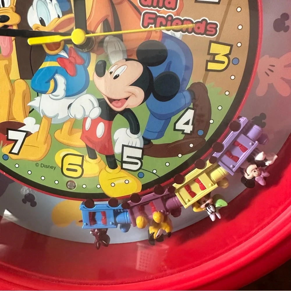 Vintage Disney Mickey Mouse Friends Animated Musical Wall Clock Melody RARE HTF